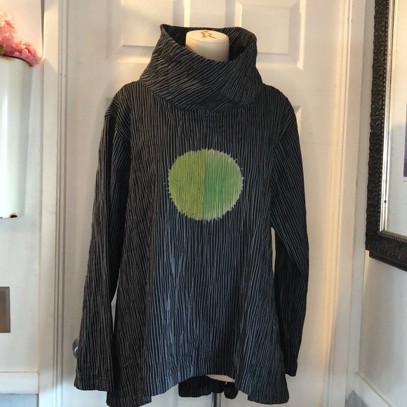 Steve Sells Studio Shibori oversized cowl neck tunic top - Picture 2 of 16